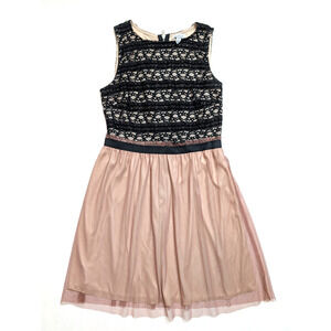 Speechless Medium Dress Sleeveless Black Lace Pink Tulle Formal Wedding